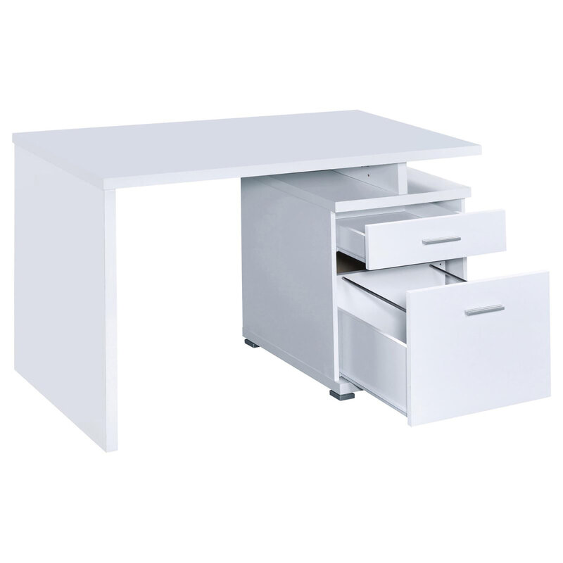 Двусторонний белый офисный стол с 2 выдвижными ящиками, стильный дизайн, достаточно места для хранения, для рабочего стола или дома