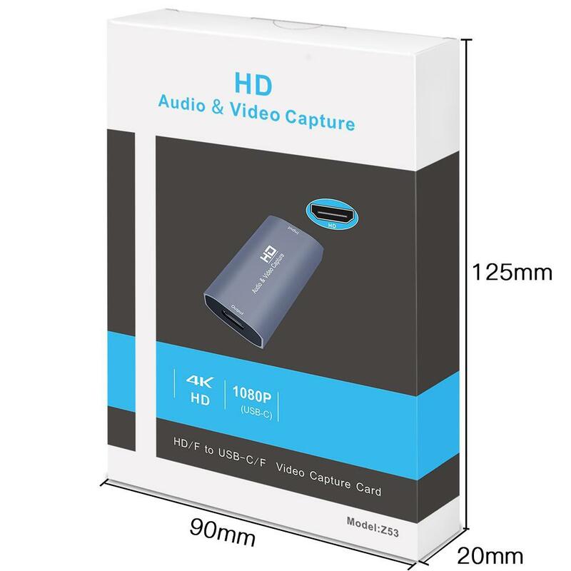 알루미늄 합금 HDMI 호환 USB 3.0 캠코더, 스위치 게임 캡처 비디오 캡처 보드, 60fps 캡처 카드, 4k -out