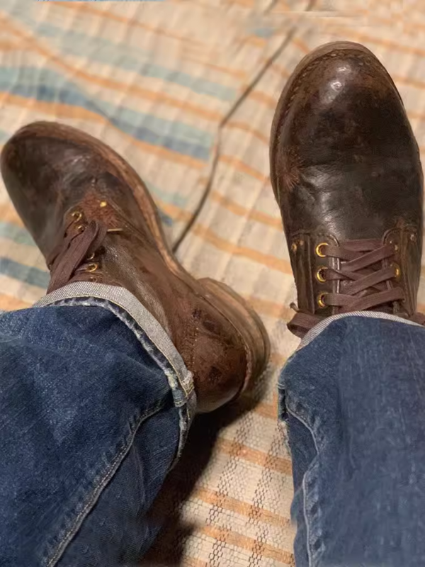 VISVIM BRIGADIER handmade Goodyear shoes, versatile mud-dyed retro distressed men's boots