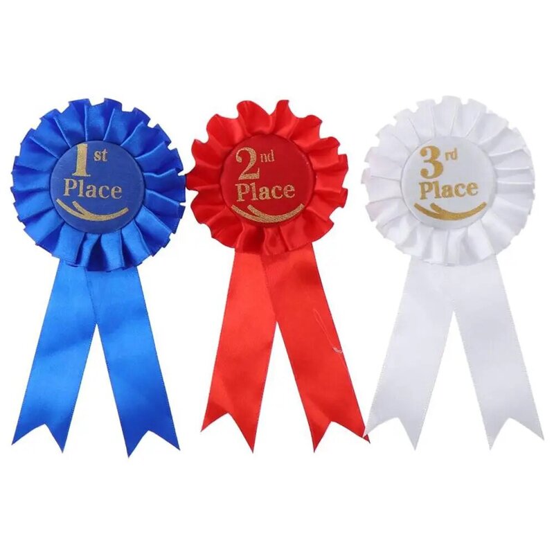 Ribbon Award Set 1st 2nd 3rd Place Honorable Ribbon 16.5*8cm Rosette Ribbon Award Recognition for Competition School Supplies