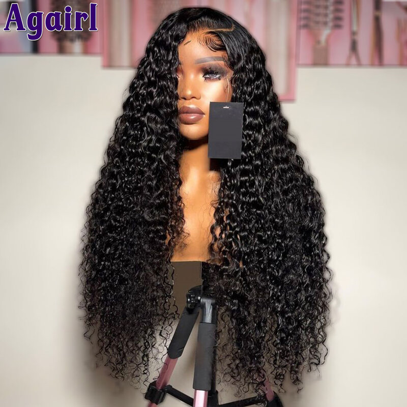 Dark 99J Burgundy 13x6 Lace Frontal Curly Human Hair Wig Transparent Lace 13x4 Water Wave Front Wig Brazilian 4X6 Glueless Wig