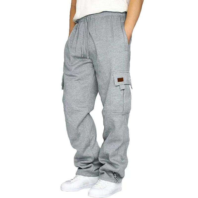 Брюки-карго мужские повседневные, хлопковые свободные штаны, спецовка с несколькими карманами, прямые джоггеры