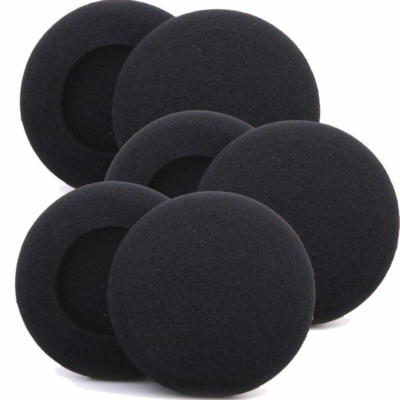 Piezas de cubierta de esponja para auriculares, almohadillas para los oídos, reemplazo de espuma, color negro, útil, 3-6cm, 1 par