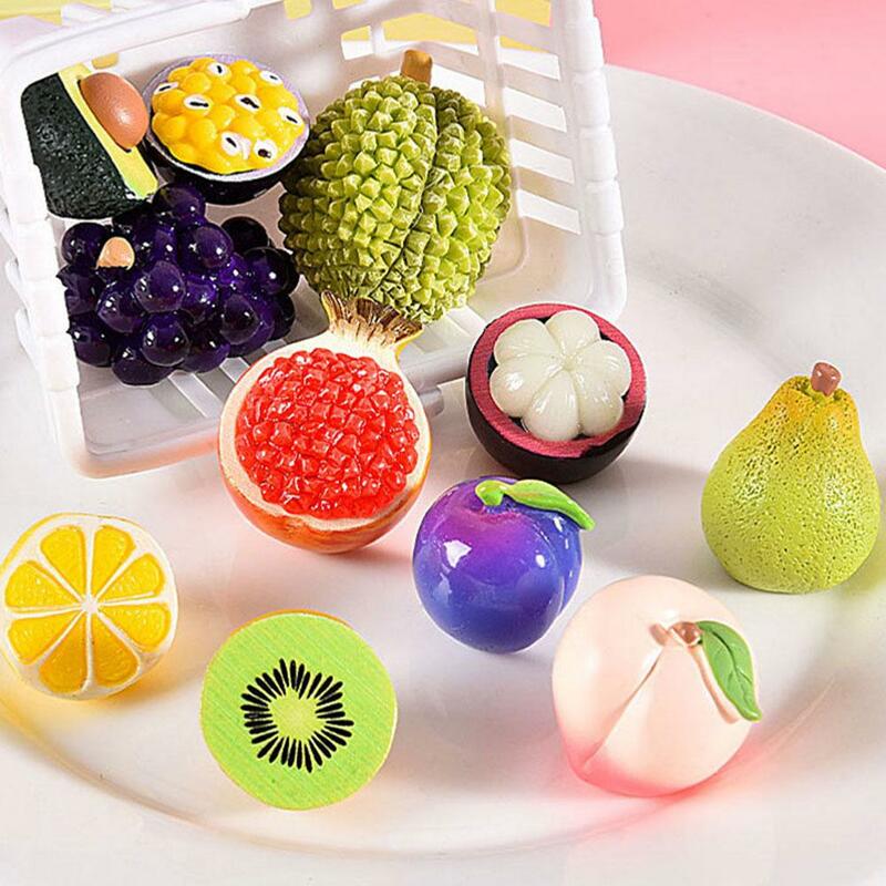 Faux Fruits Miniatures Artificiels, Pommes/Oranges/Bananes/Pêche, Jouets Décoratifs Artisanaux, Modèle de Fruits, Accessoires de Décoration de Cuisine