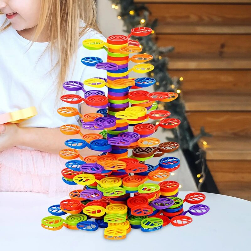 บล็อกตัวต่อต้นไม้ของเล่นเพื่อการศึกษาก่อนวัยเรียนกิจกรรมการเรียนรู้ของเล่นเกมซ้อนสำหรับเด็กอายุ3 4 5 6ปีขึ้นไป