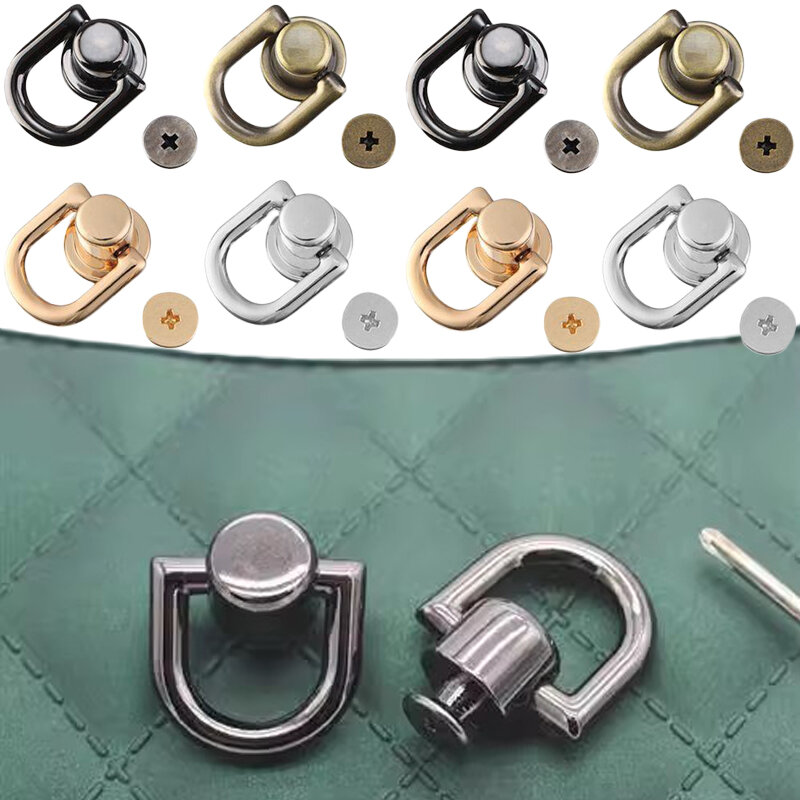 Hebillas de Clip lateral de anillo en forma de D, doble hebilla de Metal Retro, asas de cadena de bolso, Conector de correa de bolso, accesorios de Hardware