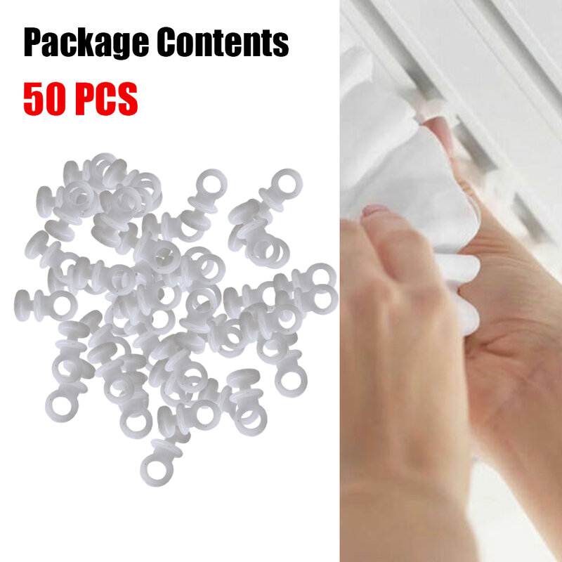 Durable Hot Sale Newest Reliable Curtain Track Plastic Motorhome Runner Strong Sturdy Track Hooks Van 50 * 50 Pcs