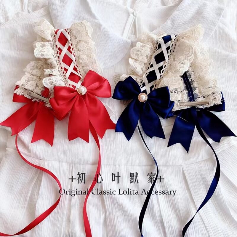 Lolita acessórios de cabelo menina laço fita bandana estilo japonês doce e bonito anime acessórios