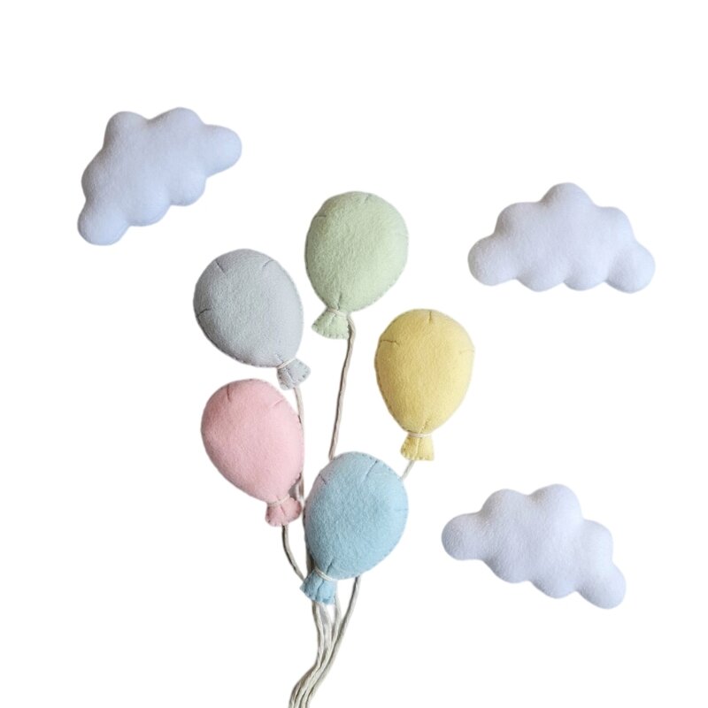 Newborn Photography Props Felt Balloon/Cloud Posing Props Baby Photoshooting Props DIY Photo Backdrop Decors Shower Gift P31B