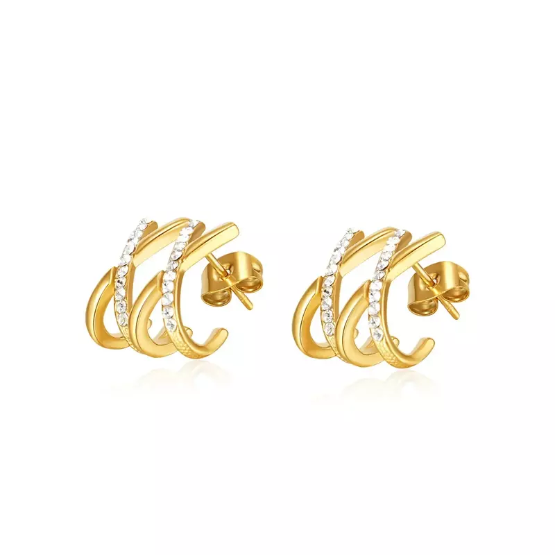 Te10 Roestvrijstalen Oorgesp Voor Vrouwen Trendy Gouden Kleur Kleine Grote Cirkel Oorringen Sieraden Accessoires