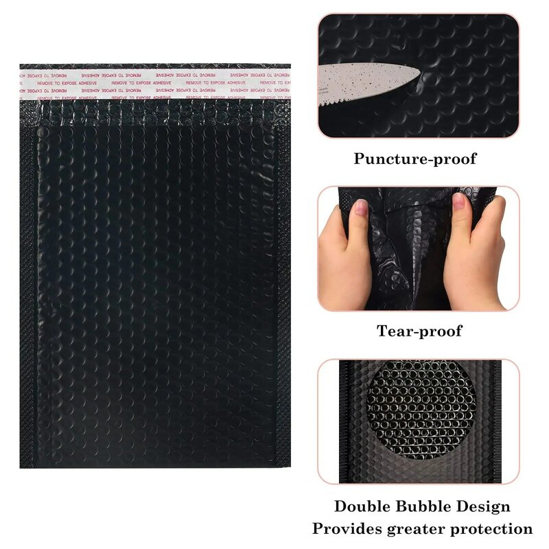 100 Pcs Bubble Mailer Packaging Mailing Envelopes Small Business Supplies Poly Envelope for Shipping Self Seal Bubble Bag
