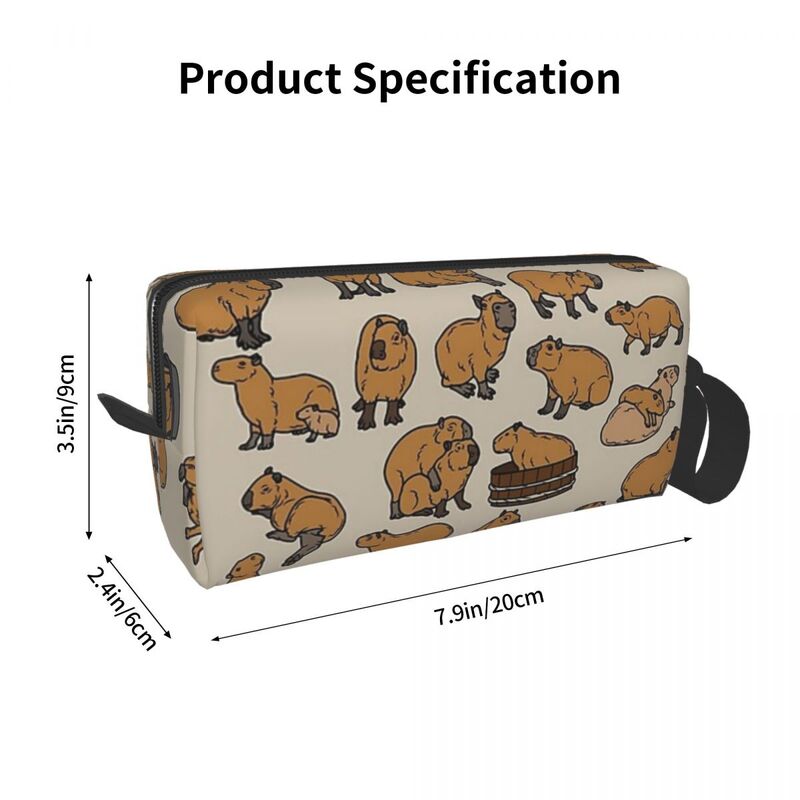 Never Enough Capybaras Backpack Makeup Bag Cosmetic Organizer Storage Dopp Kit Toiletry Cosmetic Bag Women Beauty Pencil Case