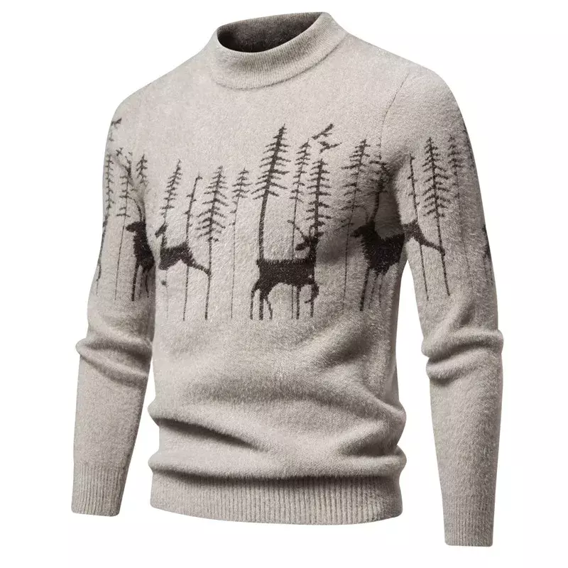 Trend Men's Casual New Imitation Mink Sweater Soft and Comfortable  Fashion Warm Knit Sweater