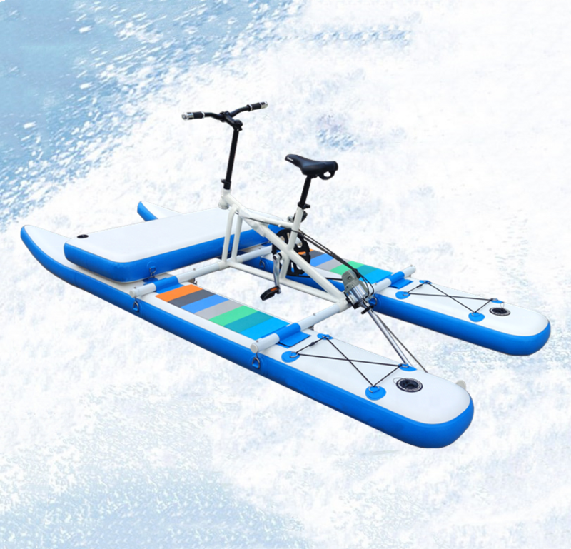 Barco de Pedal inflable de PVC para adultos, bicicleta de ciclo de agua única, barco de pedal de bicicleta de agua, botes de pontón baratos a la venta