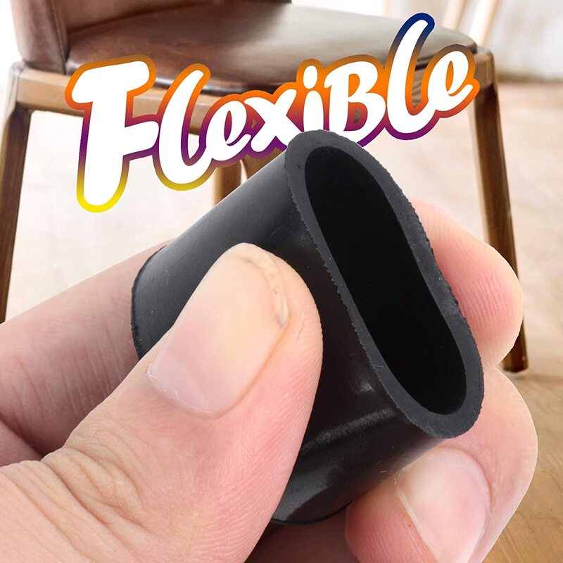 4 Pcs Rubber Chair Leg Caps Table Foot Dust Socks Cover Pads Pipe Plugs Flexible Floor Protectors for Patio Furniture Leveling