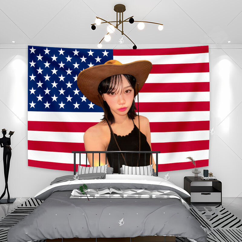 Bandera Nacional de Chae para decoración del hogar, tapiz colgante de pared, tela de fondo para dormitorio, sofá, chica de belleza famosa