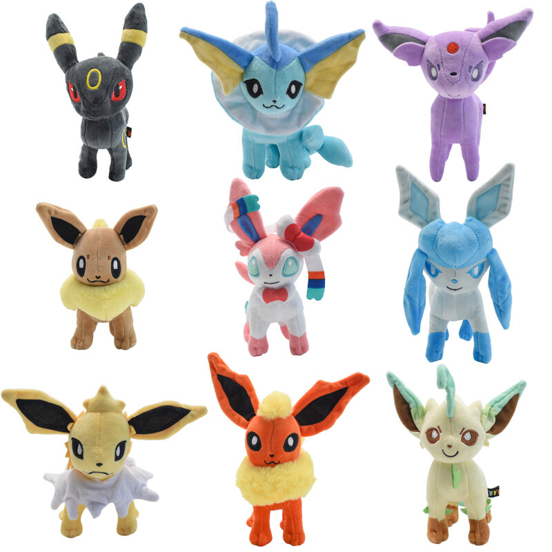 Muñecos de Peluche de Pokémon, 25 estilos, Mimikyu, brillante, Eevee, Umbreon, Flareon, Jolteon, Glaceon, Vaporeon, Sylveon, Espeon
