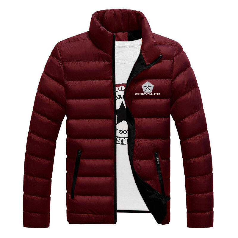 Мужская Зимняя парка CHRYSLER 2022, повседневная верхняя одежда, однотонные пальто с воротником-стойкой, ветрозащитные куртки с хлопковой подкладкой, верхняя одежда