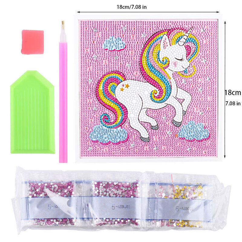 5D Diamond Painting Kit for Kids Cartoon Unicorn Full Drill Painting by  Number Kits For Beginners Rhinestone Embroidery Gift