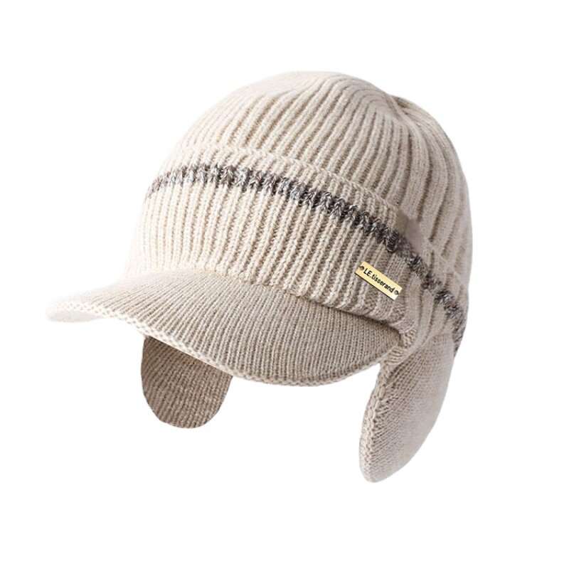 Новинка 2024 кашемировая теплая вязаная шапка и зимняя теплая шапка, ветрозащитная шапка для холодной езды на открытом воздухе и шапка для защиты ушей