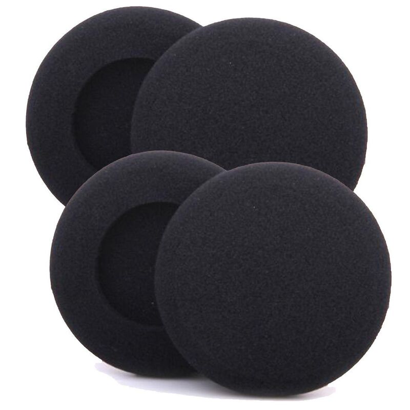 Piezas de cubierta de esponja para auriculares, almohadillas negras para los oídos, espuma duradera, portátil, 3-6cm, 1 par
