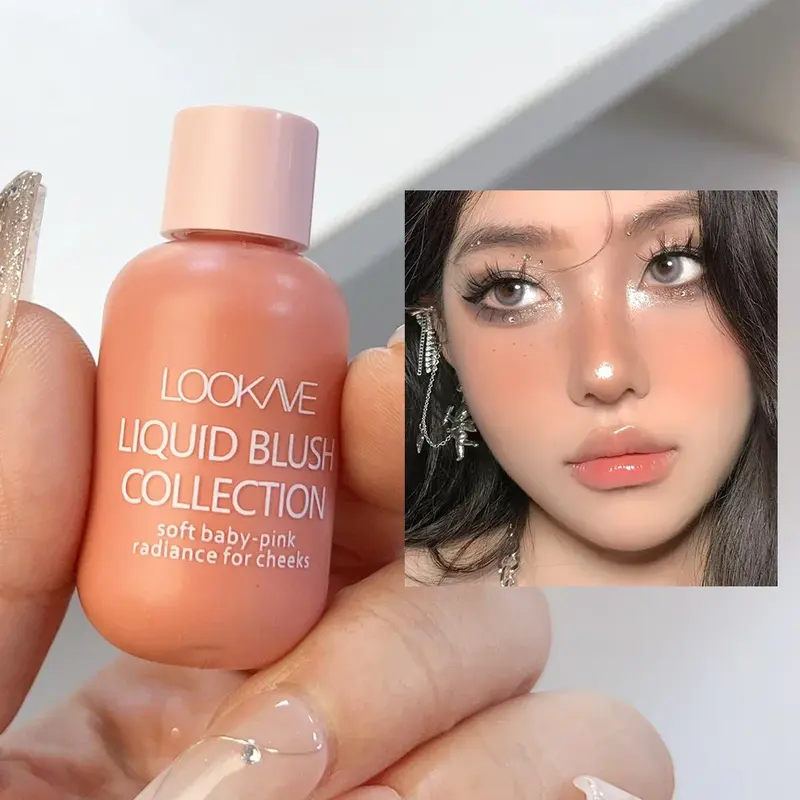 Waterproof Pink Liquid Blush Cream Moisturizing Natural Lasting Cheek Tint Eyeshadow Makeup Brighten Face Contour Blusher Makeup
