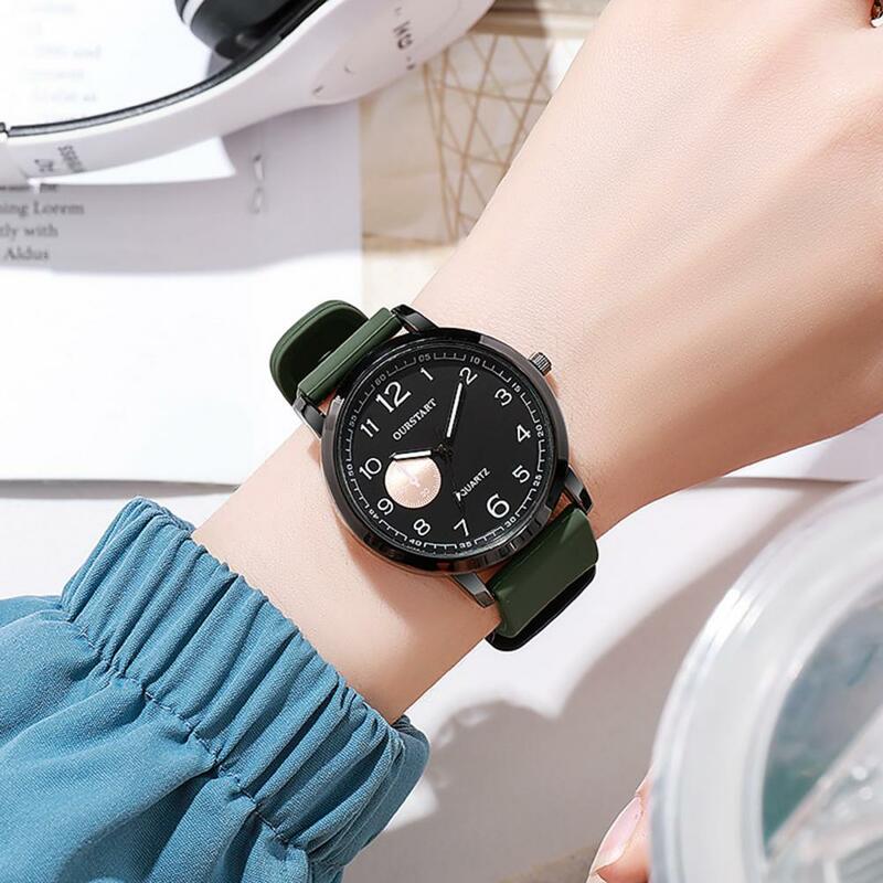 Modny zegarek na rękę elegancki męski zegarek kwarcowy z silikonowym paskiem formalny styl biznesowy zegarek do okrągła tarcza dojazdów do pracy