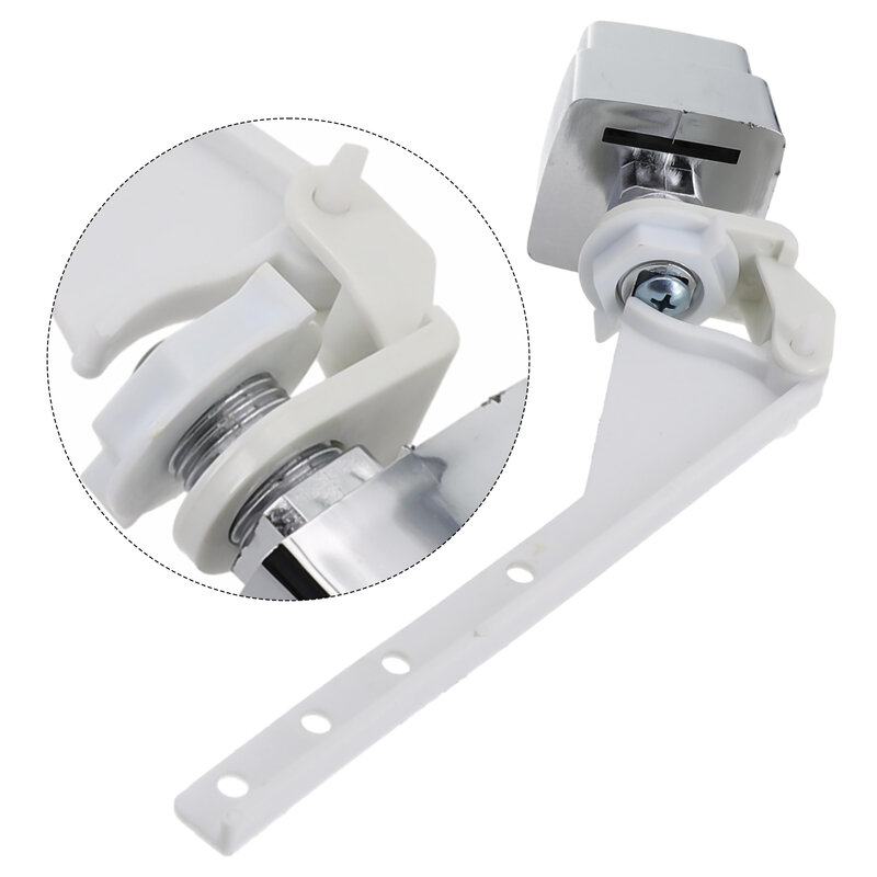 Toilet Flush Lever Handle Side Push Button Toilet Tank Handle Replacement Universal Flush Side Wrench Switch Square Side Button