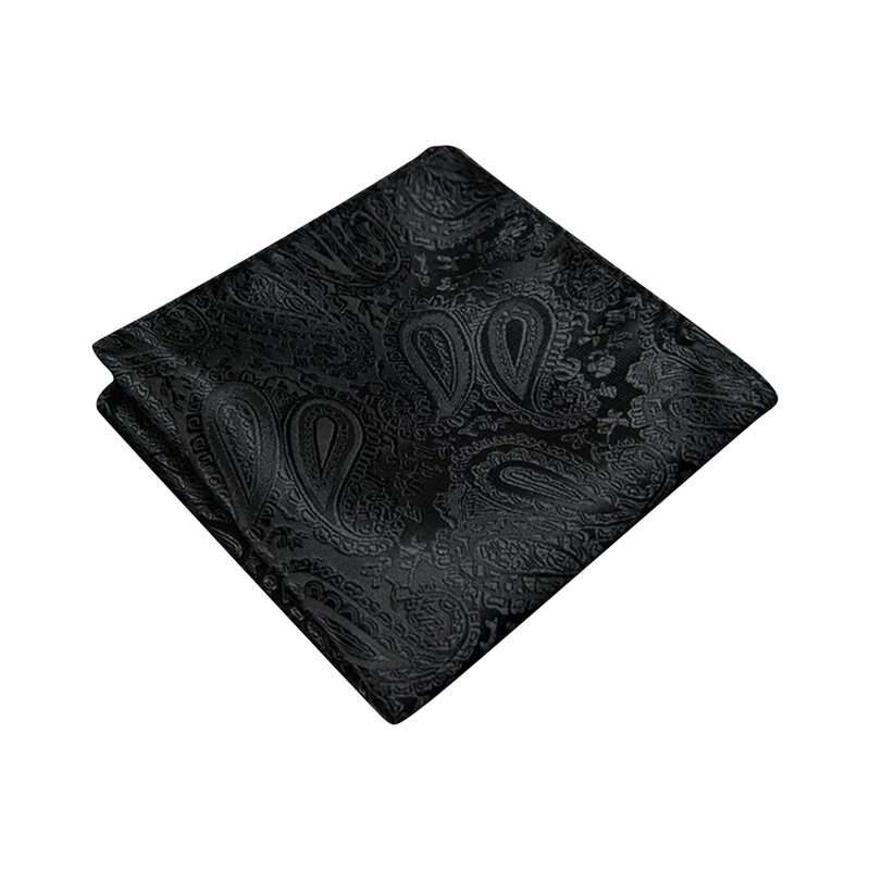 Ikepeibao-Pañuelo de Cachemira para hombre, pañuelo cuadrado con bolsillo Floral negro, envío gratis