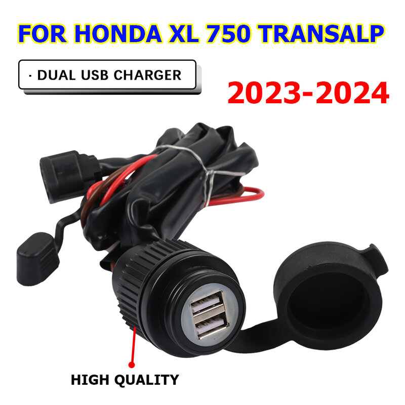 Dual USB Power Interface Socket Charger, Impulse Port, Acessórios para Honda XL750, Tranpalp XL, 750, 750XL, 2023, 2024