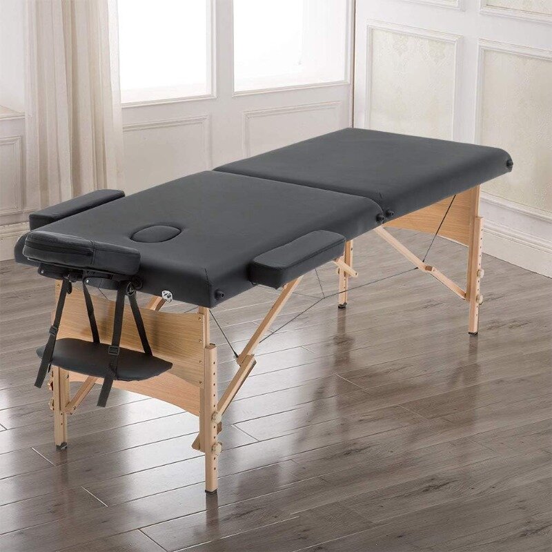 Cale długości 28 cali szerokości regulowany stół 2 składane łóżko do masażu twarzy Spa kołyska Salon z futerał do przenoszenia,