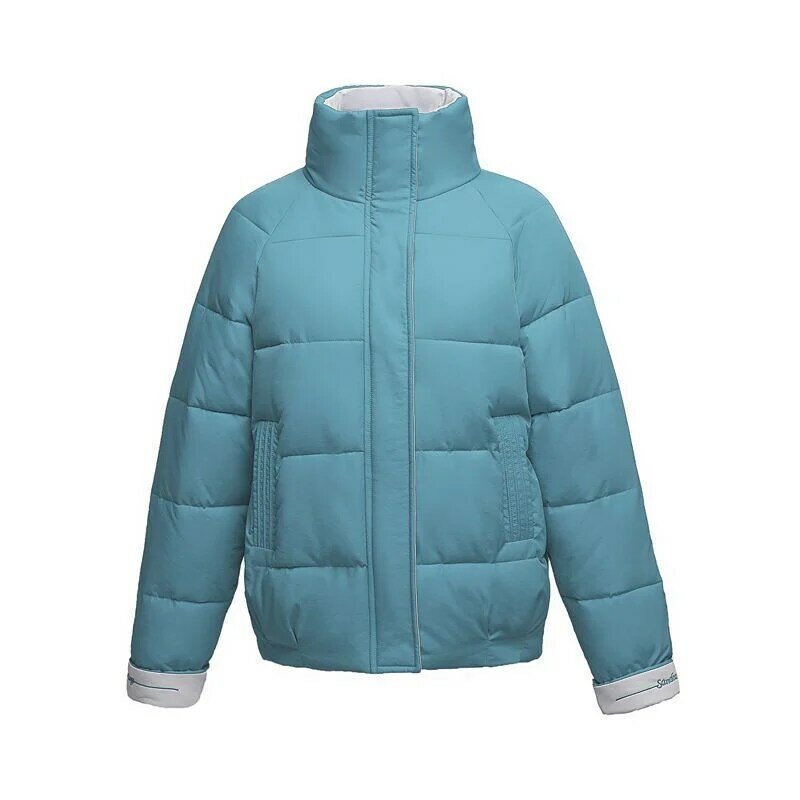 Abbigliamento in cotone donna corto 2023 nuovo autunno inverno allentato colletto alla coreana giacca in cotone giacca spessa in cotone a contrasto