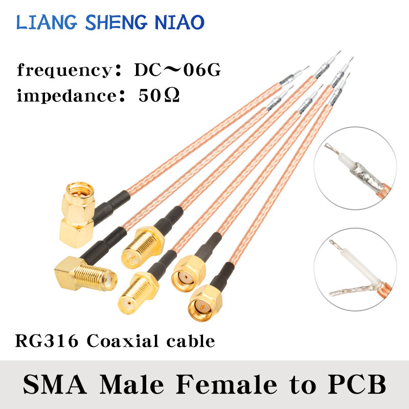 1 Stuks Single End Sma Female Naar Pcb Soldeer Pigtail Rg316 Kabel Voor Wifi Draadloze Router Gps Gprs Low Loss Jack Plug Draad Connector