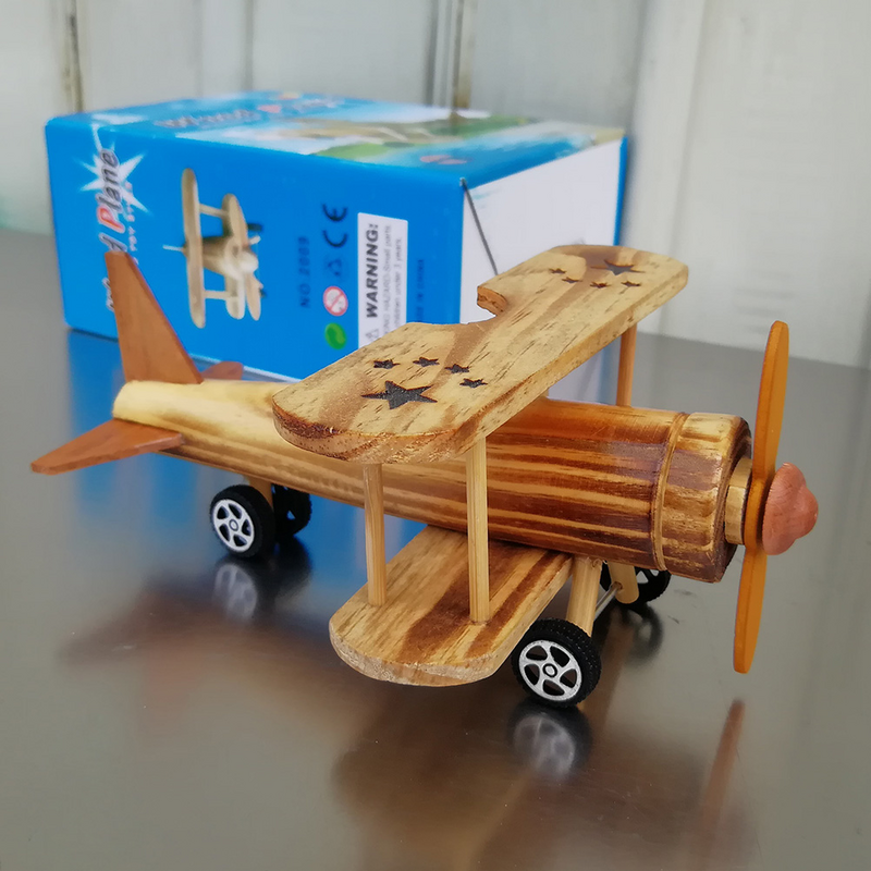 Modelo de avión de guerra de madera de escritorio, Avión de juguete artesanal para el hogar, Hotel y oficina
