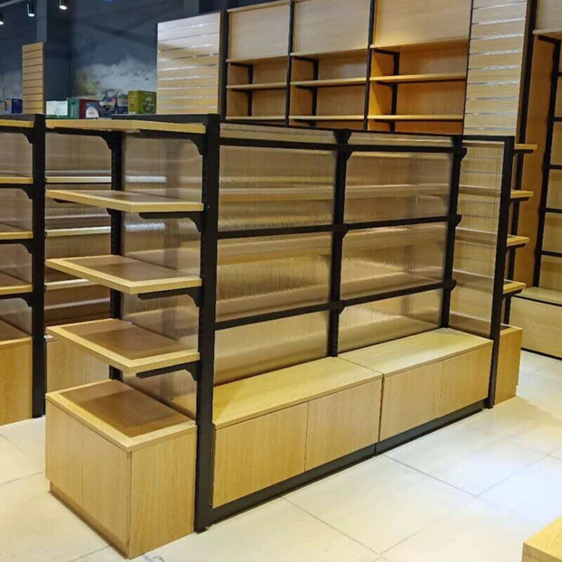 Estantes de exhibición de cosméticos de madera personalizados, estante de exhibición profesional, estante de madera