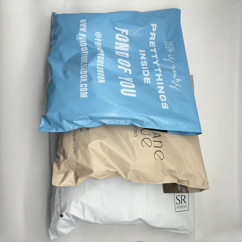 Light Blue Mailing Bags para Hoodies, adequado para vestuário, impresso Mailer Box, logotipo personalizado, pequeno, médio, grande, 6x9, 10x13
