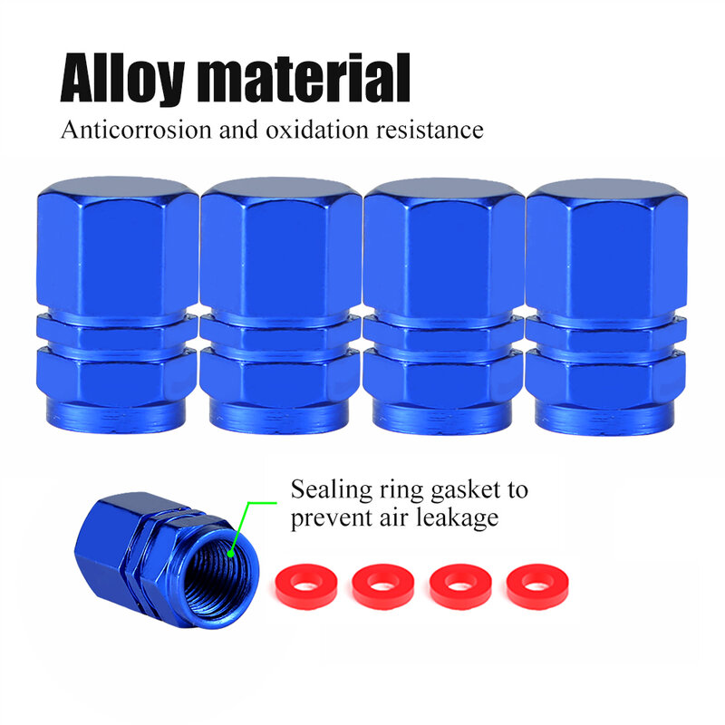 New Style Car Wheel Tire Valve Caps Tyre Rim Stem Covers With Rubber Seal Airdust Waterproof For Auto Motorcycles Trucks Bikes