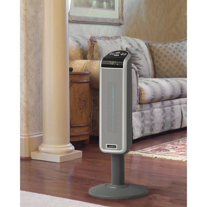 Ceramic Pedestal Electric Space Heater with Remote