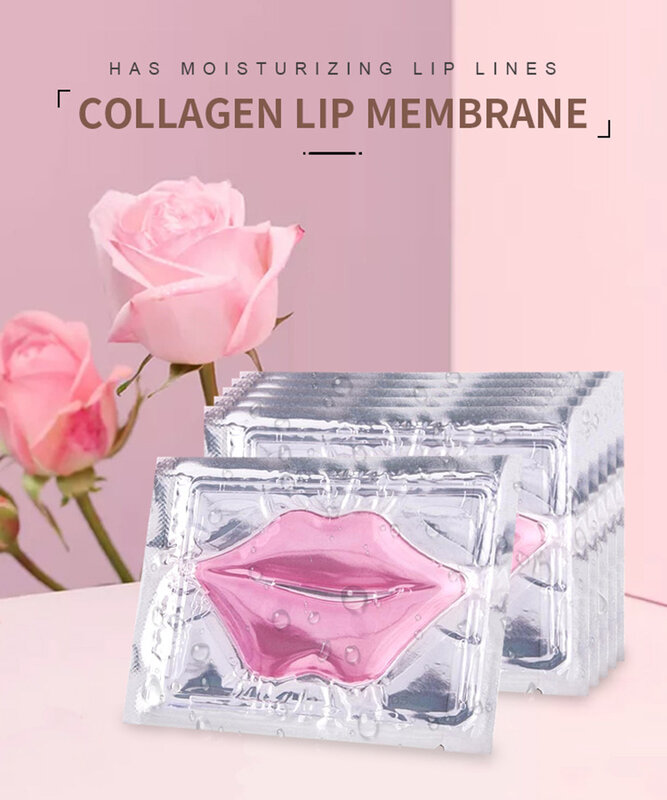 หน้ากากคริสตัล Collagen Anti-Aging Pad ริมฝีปากหน้ากาก Peel Off Moisturizing Gel Patch Lips Care สุขภาพความงามผิว care ผลิตภัณฑ์