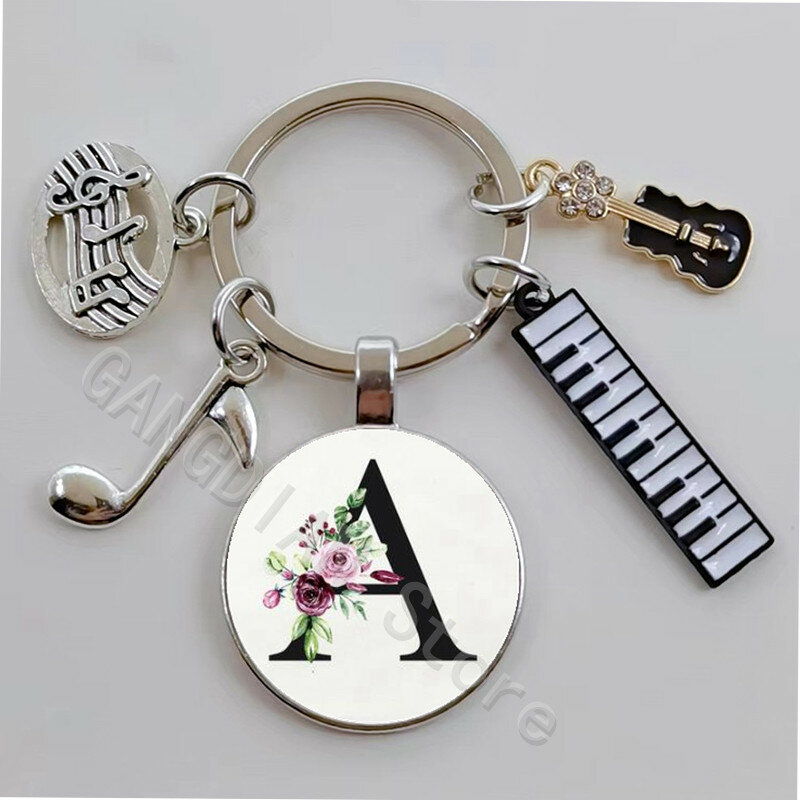 DIY nauczyciel muzyki A-Z list szklany brelok pianista prezent nuta biżuteria staje się twoją ulubioną pamiątką