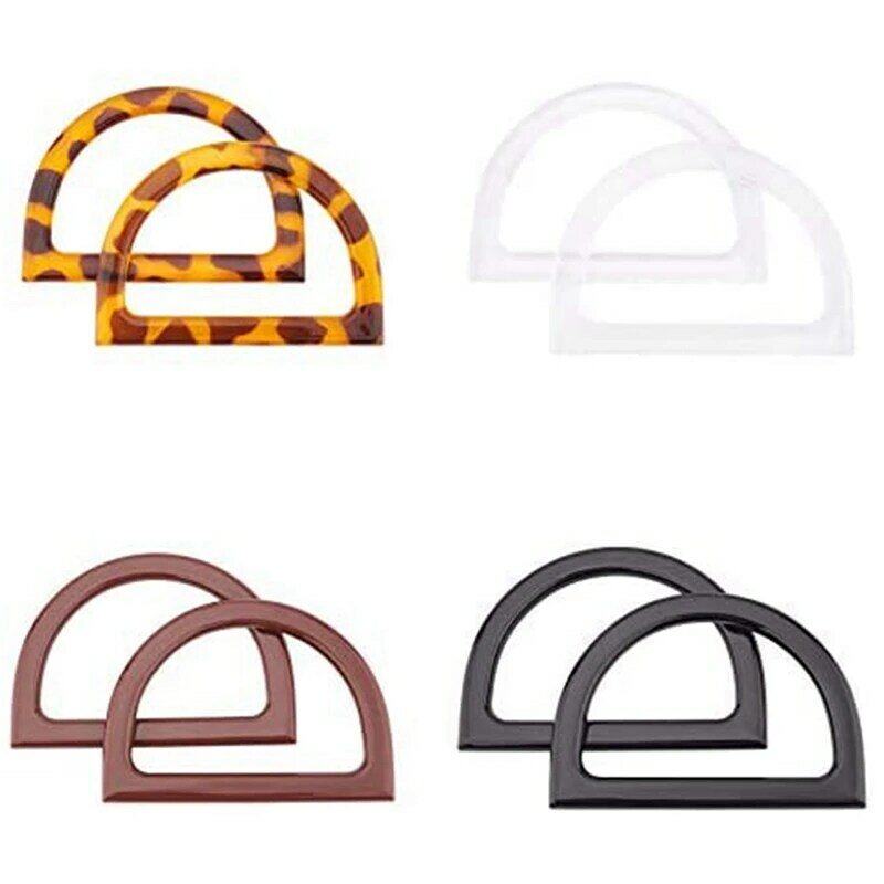 4 Color D Shape Purse Handles 8 Pack Leopard Handles Replacement For Handmade Bag Handbags Purse Handle