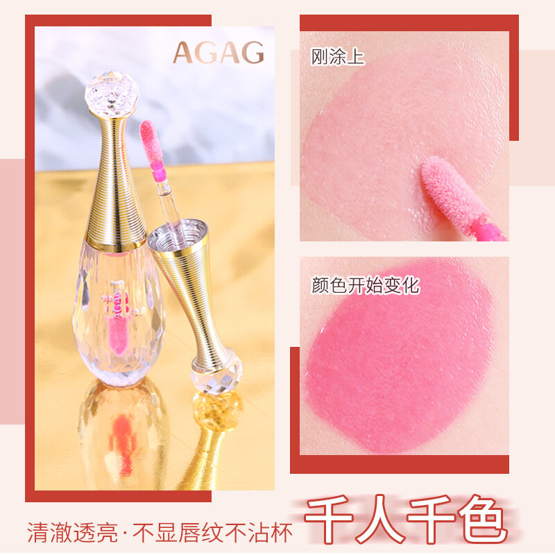 Cristal Cor Mudando Lip Gloss Transparente Temperatura Mudança Batom Hidratante Duradoura WaterProof Maquiagem Coreano para Mulheres