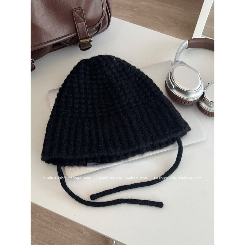 Autumn and Winter Korean Version of Warm Ear Protection Wool Knitted Hat Female Fisherman Hat