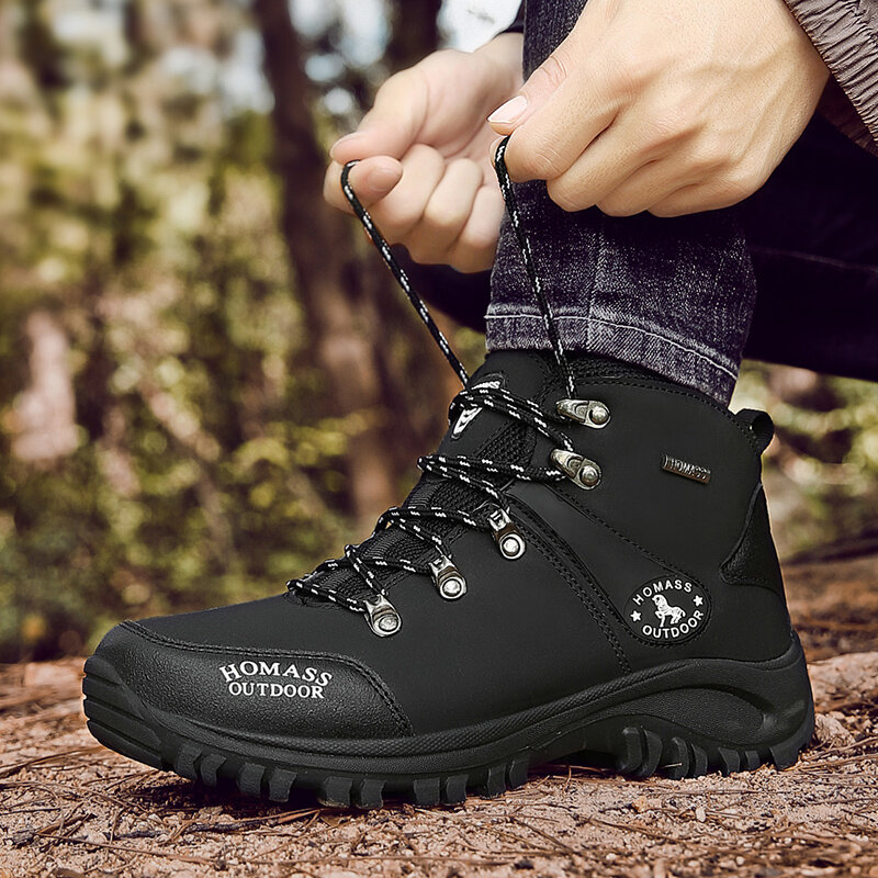 Mens Hiking Boots Waterproof 2024 Mountain Trekking Sneakers Men High Top Outdoor Boots Men Size 46 Wear Resistant Free Shipping