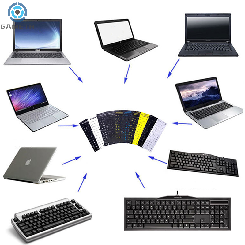 Autocollants pour clavier d'ordinateur portable, lettres russes, 10 à 17 pouces, film de couverture, disposition standard