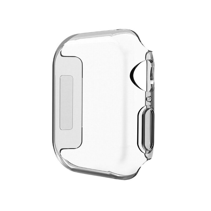Fino Caso Completo Para Apple Watch, Capa De Silicone, Clear TPU Screen Protector, Série 8, 7, 6, 5, 4, 3, SE, iWatch 38, 40, 41, 42, 44, 45, 49mm