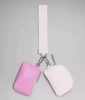 Mini Zip Around portafoglio da polso per donna doppio sacchetto da polso portatile per lulu borsa da polso borse al limone per Mini donne moneta Pock
