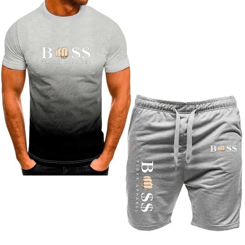 남성용 클래식 격자 무늬 디자인 세트, 스포츠 셔츠 및 반바지, 캐주얼 스포츠에 적합한 투피스 세트, 신제품