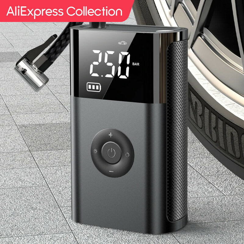 AliExpress Bộ sưu tập Mini Máy nén khí 12V 150PSI xách tay điện máy bơm không khí xe lốp Inflator cho xe máy xe đạp lốp
