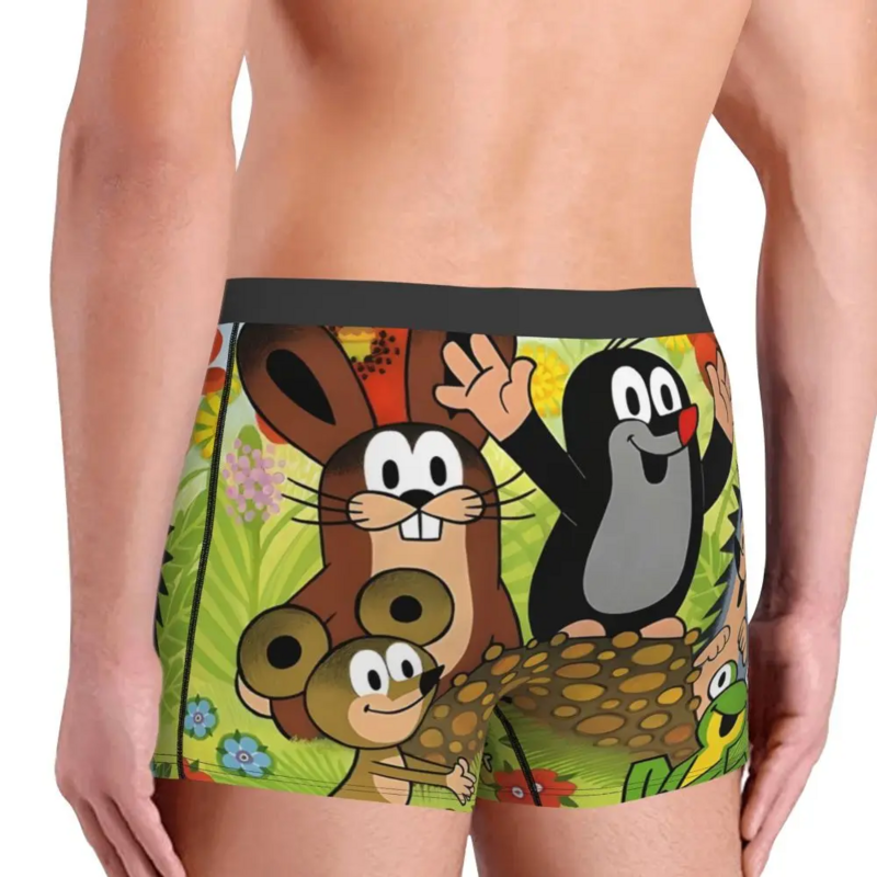Happy The Little Mole Underpants Breathbale Panties Male Underwear Comfortable Shorts Boxer Briefs